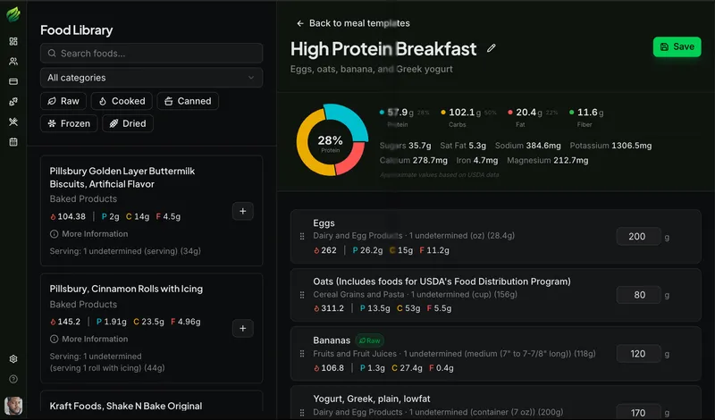 Panel del coach en KwiCoach mostrando resumen de clientes y planes de entrenamiento